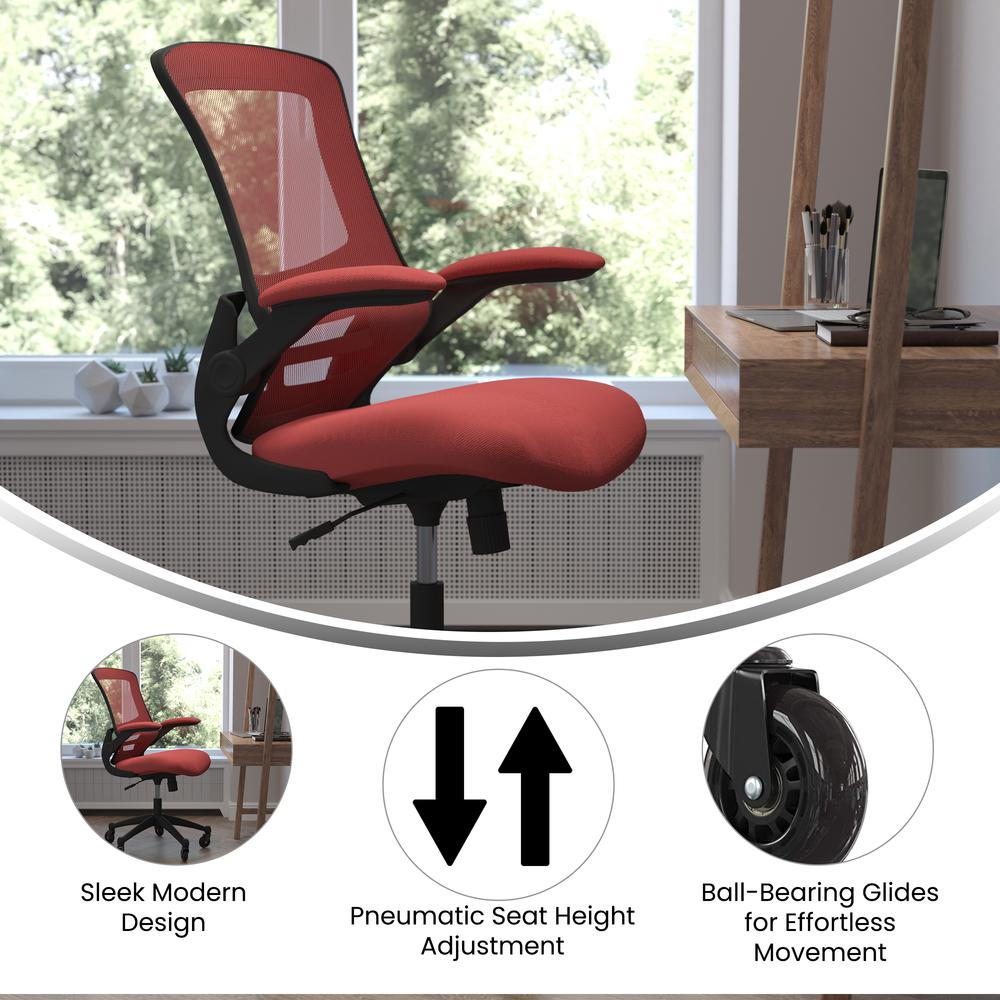 Kelista Mid-Back Ergonomic Task Office Chair - Red