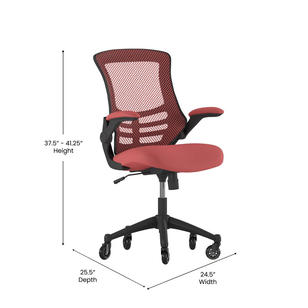 Kelista Mid-Back Ergonomic Task Office Chair - Red