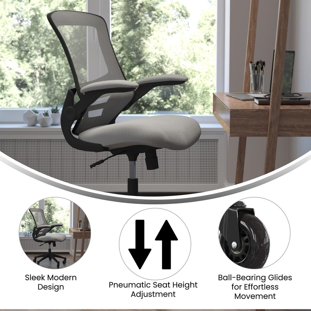 Kelista Mid-Back Ergonomic Task Office Chair - Dark Gray
