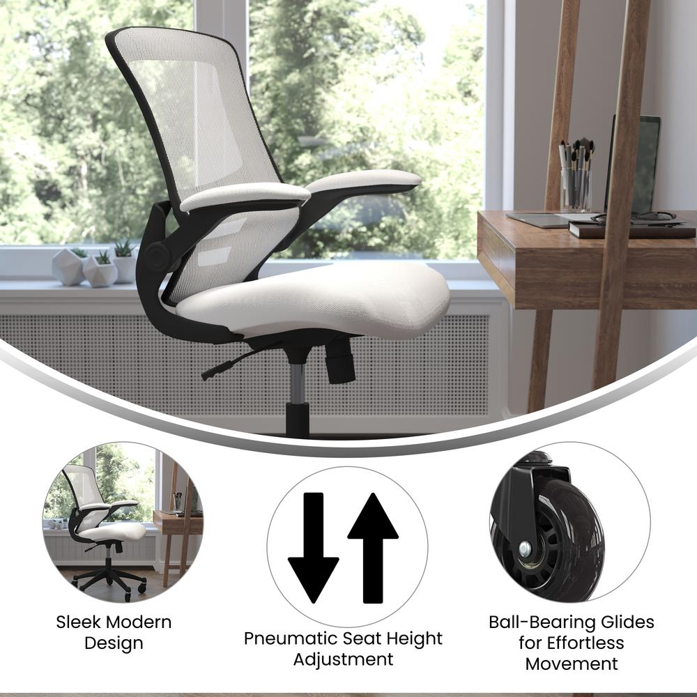 Kelista Mid-Back Ergonomic Task Office Chair - White