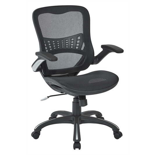 Mesh Seat & Back Mid-Back Ergonomic Office Chair - Black